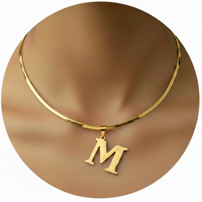 Initial Letter M Gold White Background