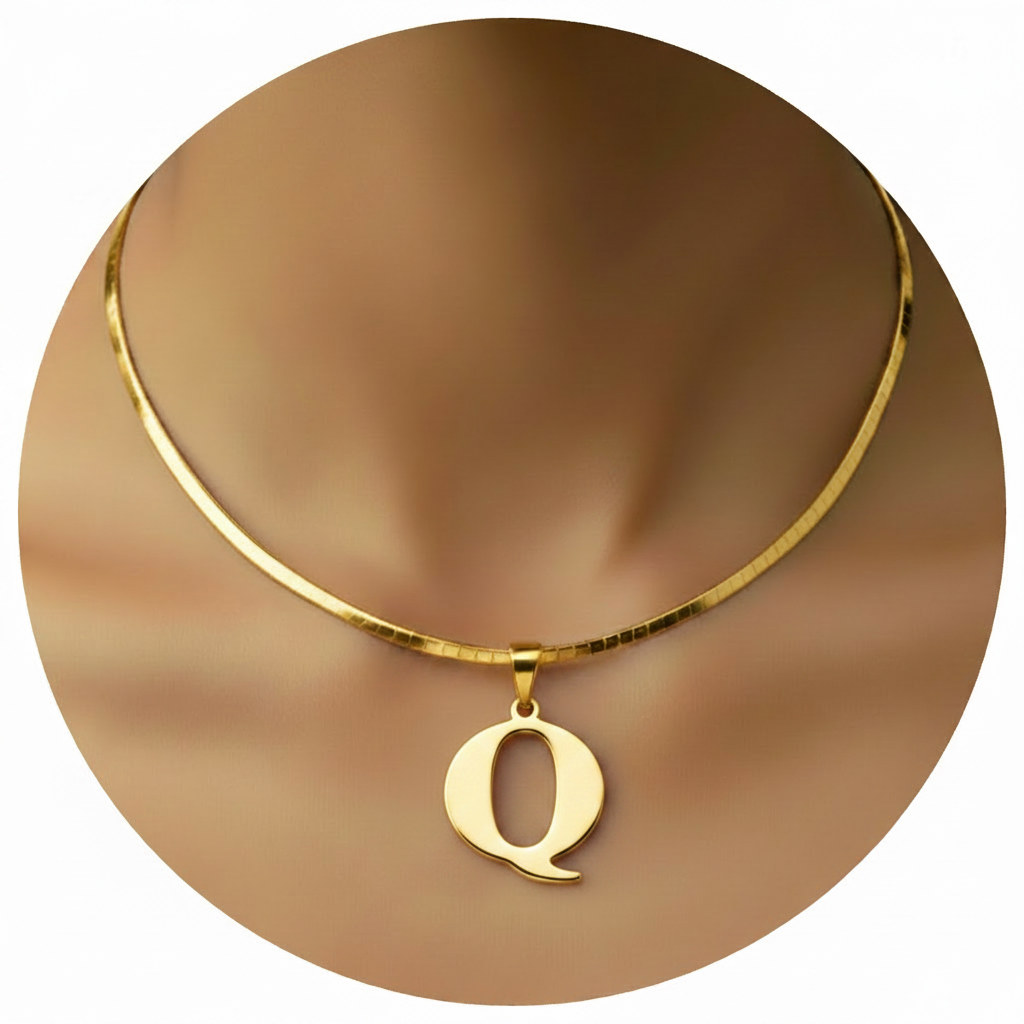 Initial Letter Q Gold