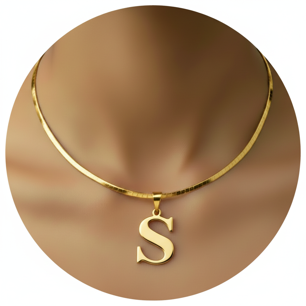 Initial Letter S Gold White