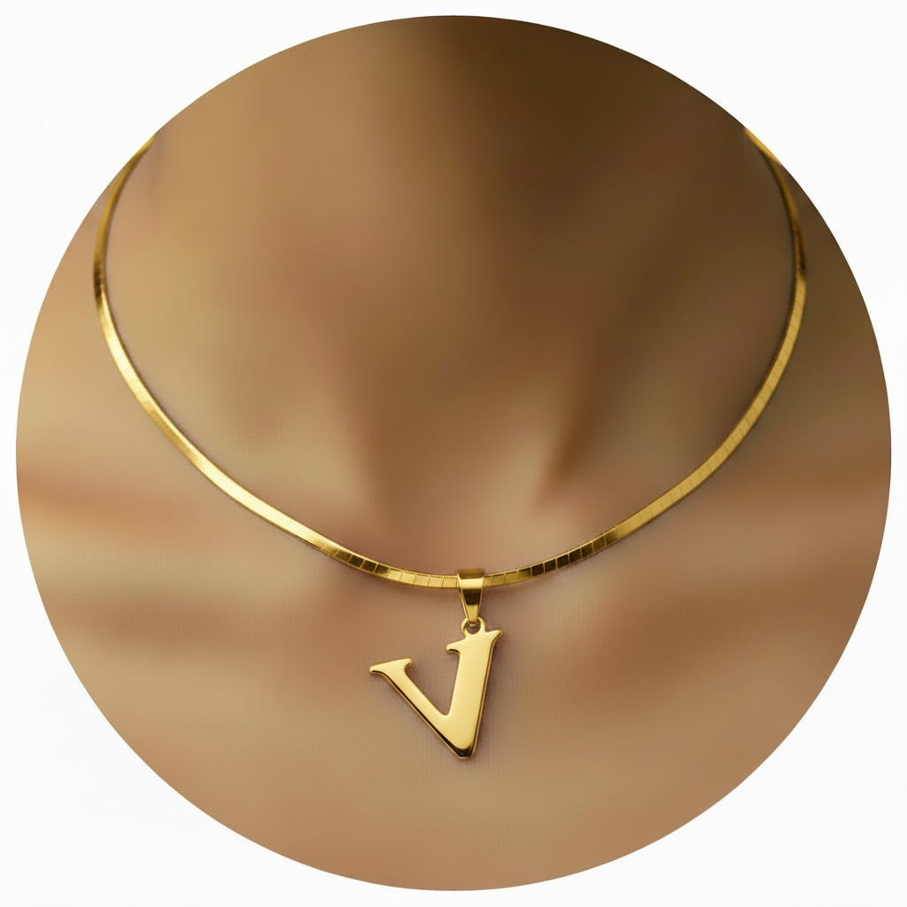 Initial Letter V Gold