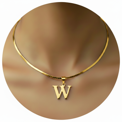 Initial Letter W Gold