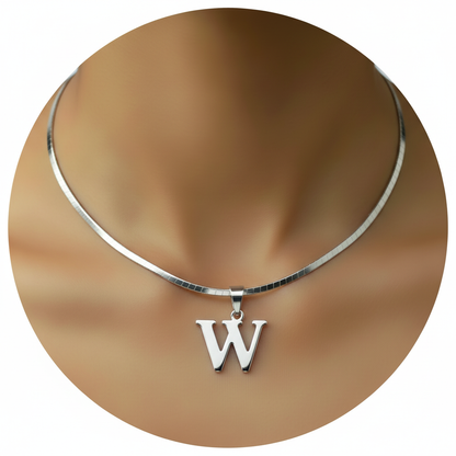 Initial Letter W Silver