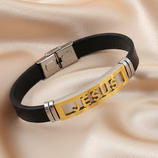 Jesus Bracelet - Champagne Satin