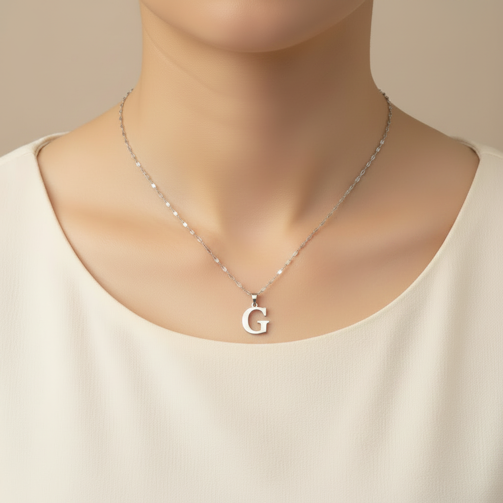 Letter G Silver Necklace