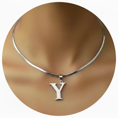Letter Y Silver Necklace
