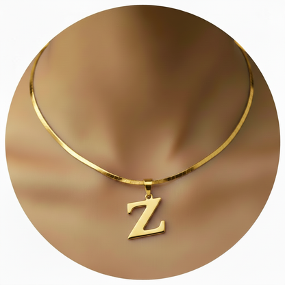 Letter Z Initial Necklace White Background