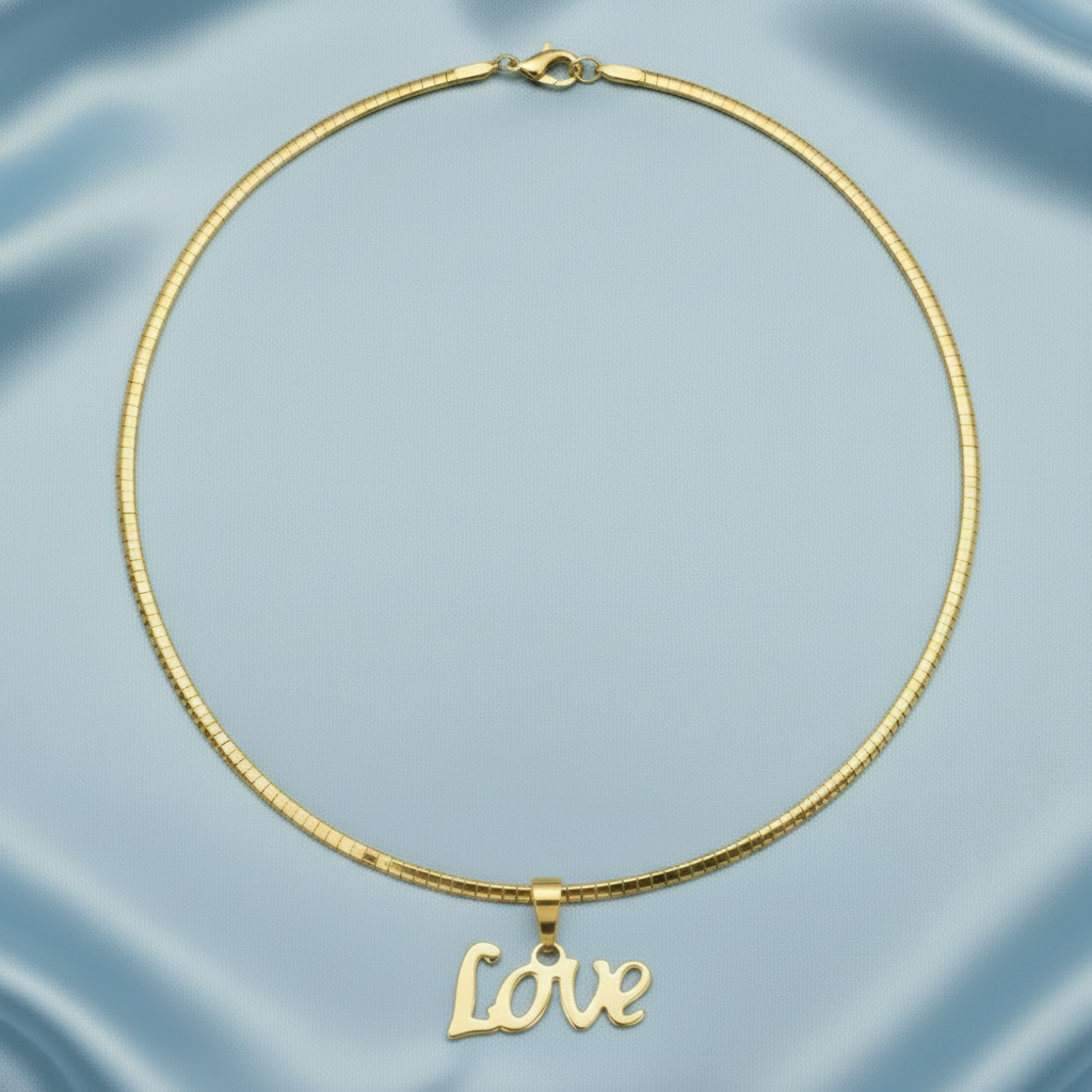 Love Necklace Gold Mirror Finish