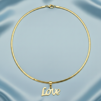 Love Necklace Gold Mirror Finish