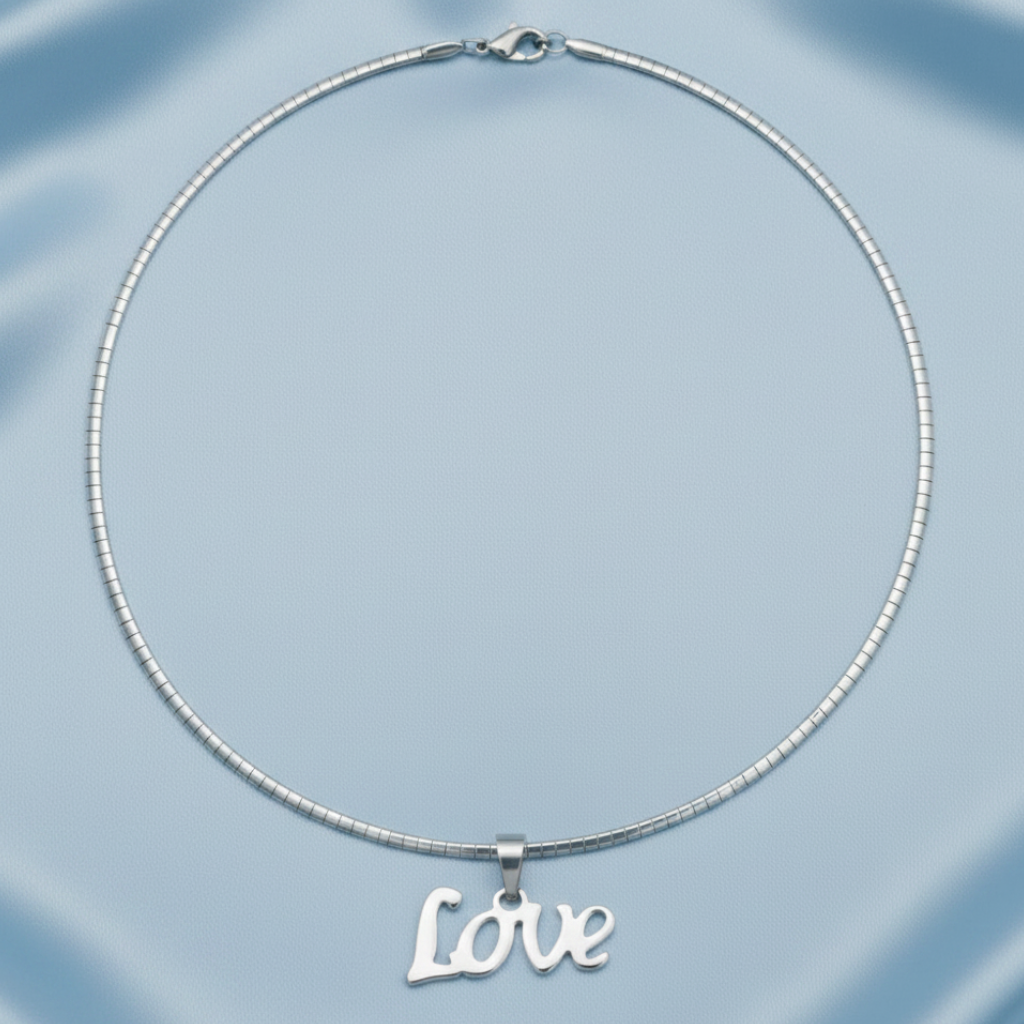 Love Necklace Silver - Smooth Mirror