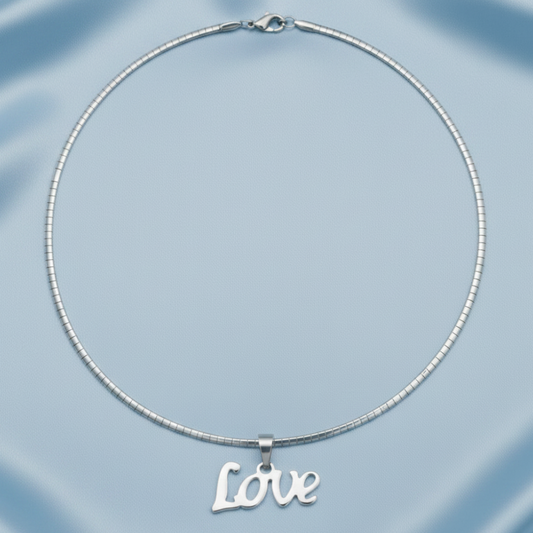 Love Necklace Silver - Smooth Mirror