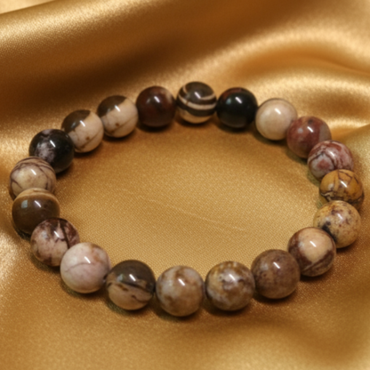 Marble Jasper Bracelet on Golden Satin