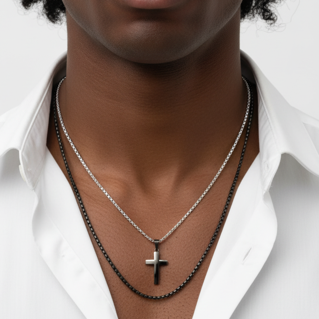 Men's Cross Necklace Set - Focus on Jewelry