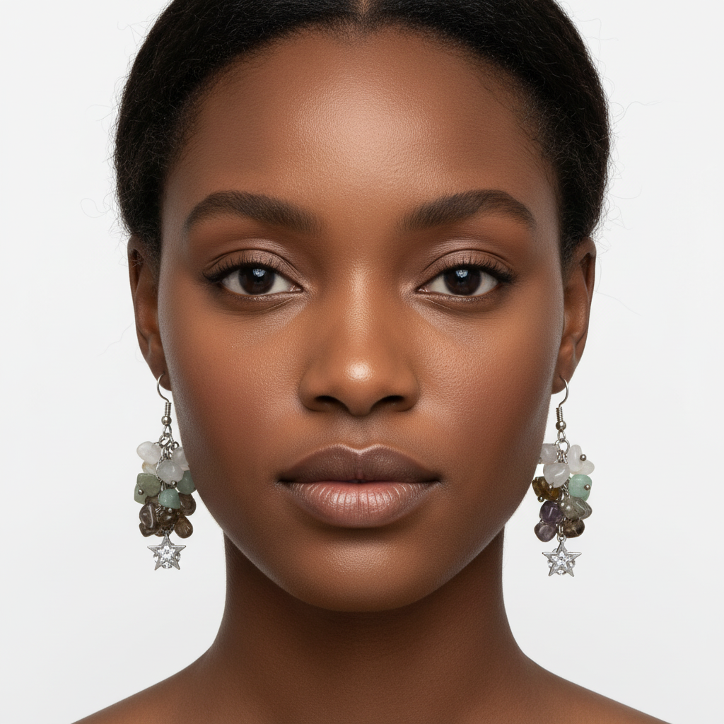 Mixed Gemstones Star - Afro Model