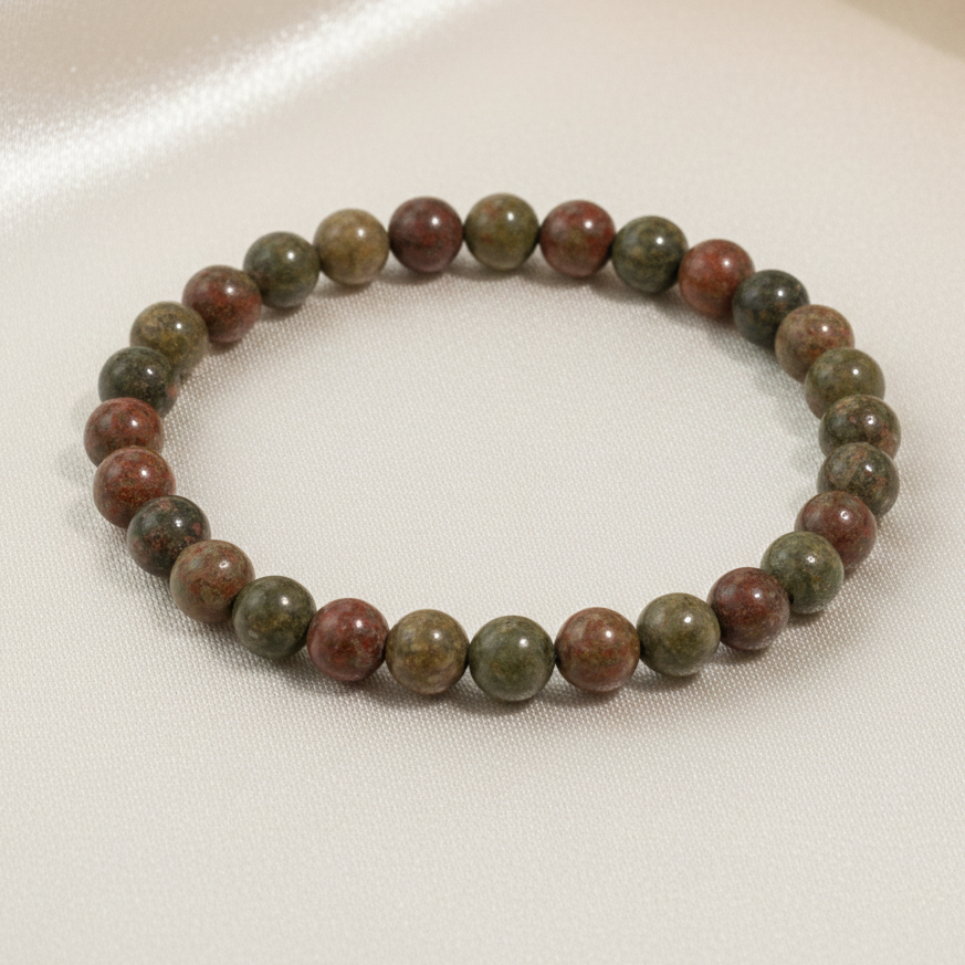 Multicolor Jasper Bracelet - Satin Background
