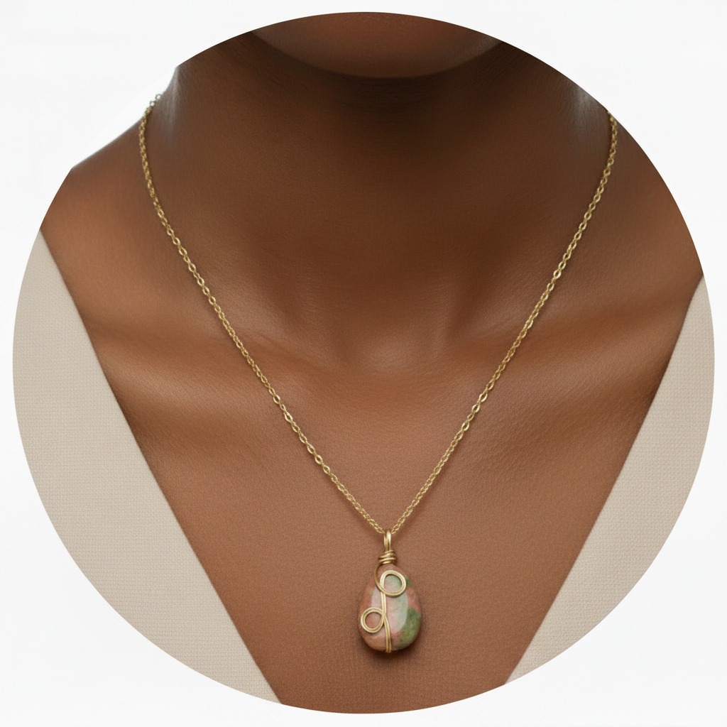 Picture Jasper Wire Wrapped - Circle Model Shot