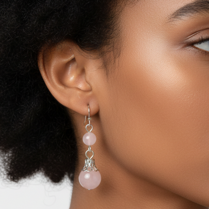 Pink Earrings - Afro Model