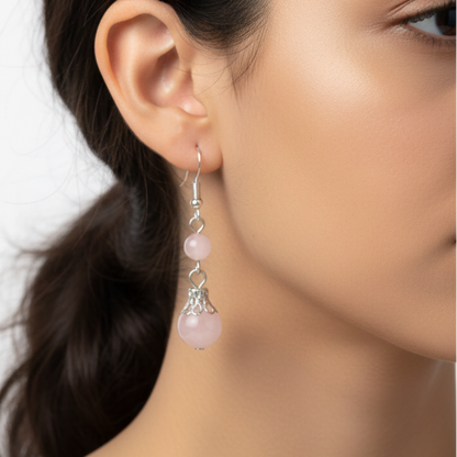 Pink Earrings - Latina Model