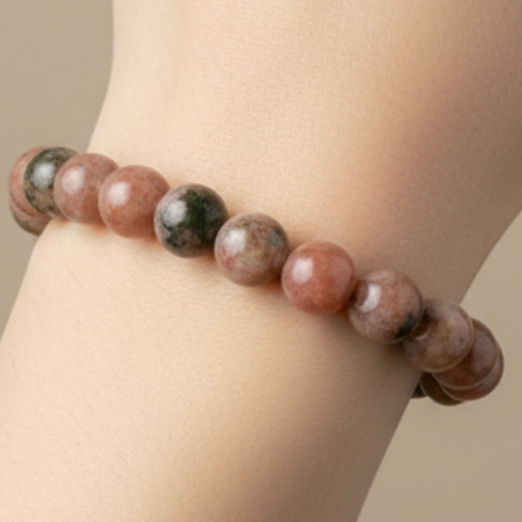 Pink moss agate bracelet ultra clean