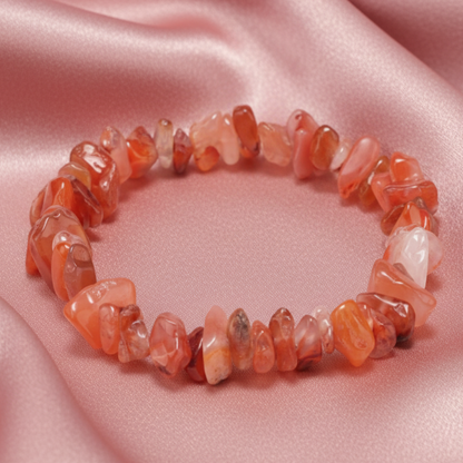 Pulsera Chip - Fondo Satinado Light Red