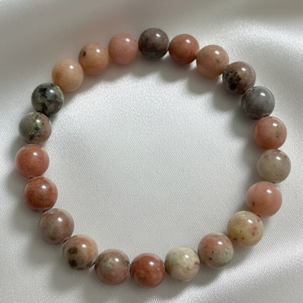 Pulsera Piedras - Fondo Satinado Off White