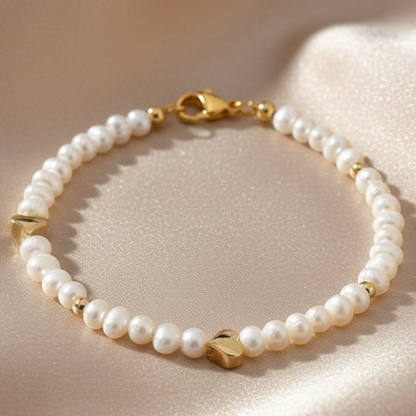 Pulsera sobre satín champagne dorado