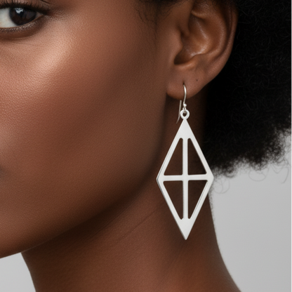 Rhombus Earrings - Afro Model