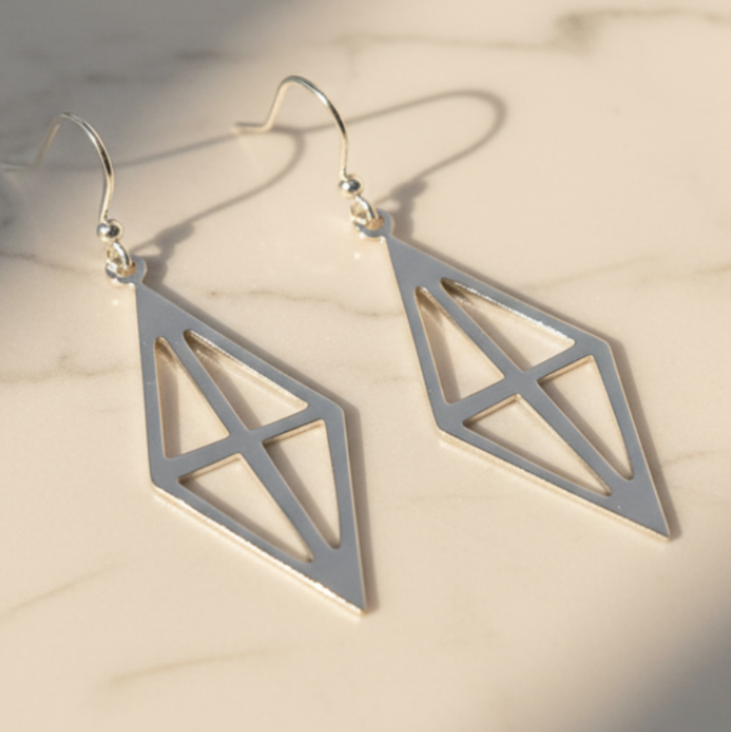 Rhombus Earrings on Marble