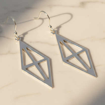 Rhombus Earrings on Marble