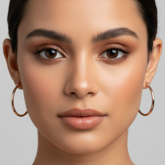 Rose Gold Hoops 30mm - Modelo Latina