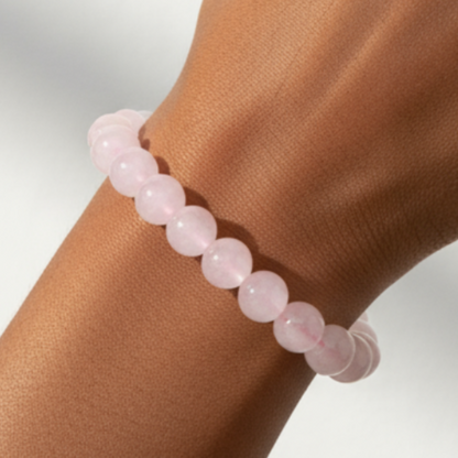 Rose Quartz Bracelet with Afro Model