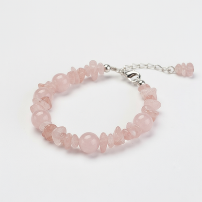 Rose Quartz Chip Stone Bracelet