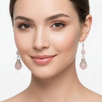 Rose Quartz Earrings - Properly Hooked