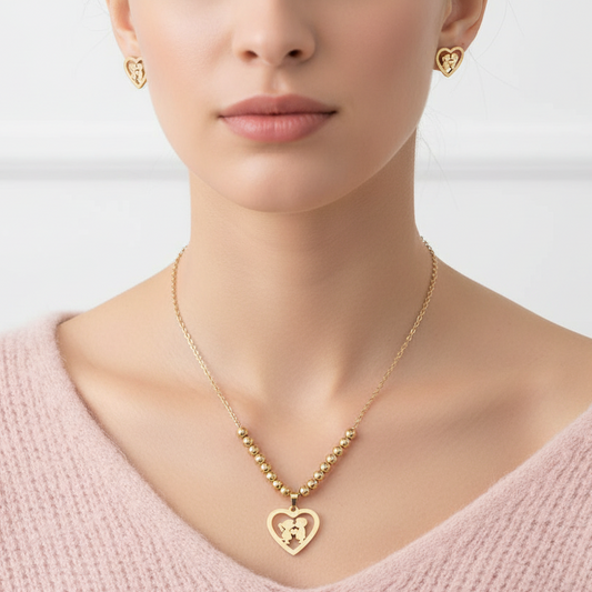 Set Love Knots con suéter rosa - look romántico