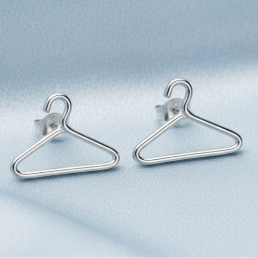 Silver Hanger Earrings – Satin Light Blue