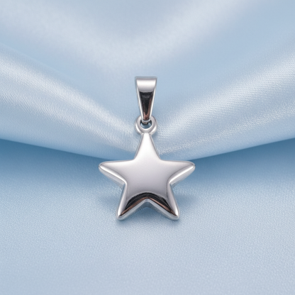 Star pendant silver front