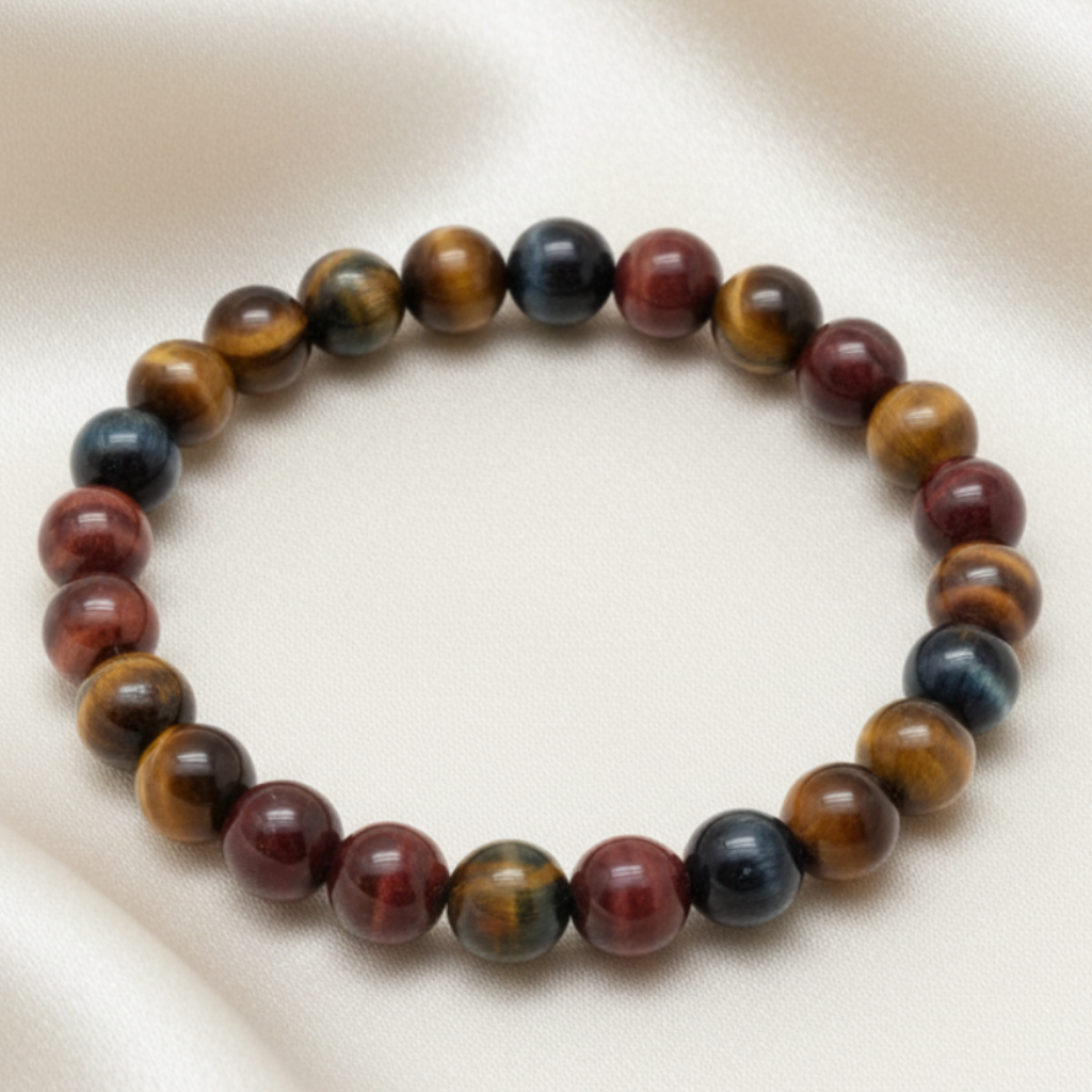 Tiger Eye natural gemstone stretch bracelet