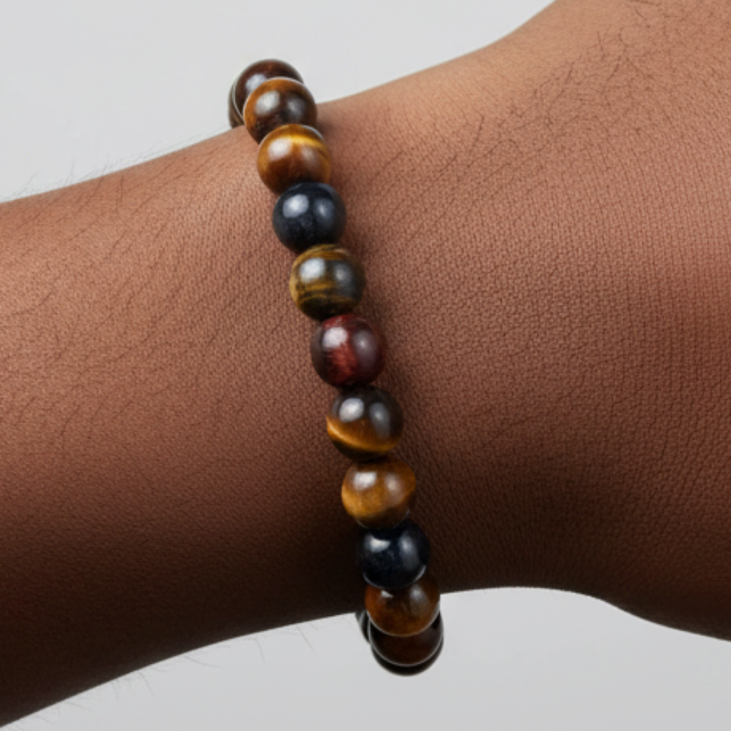 Tiger Eye Bracelet on Afro Model
