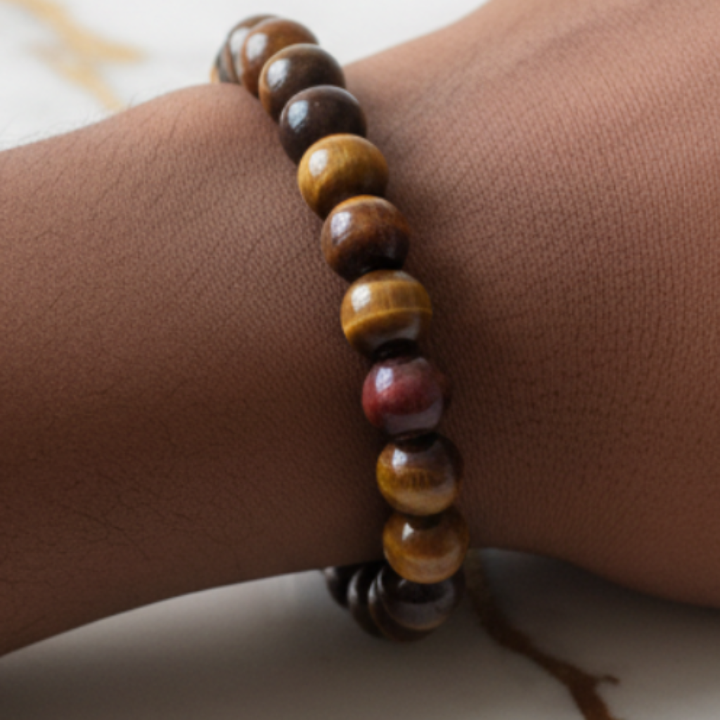 Tiger Eye Bracelet on Black Man's Wrist