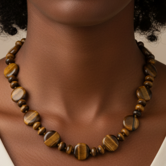 Tiger Eye Necklace - Modelo de Frente