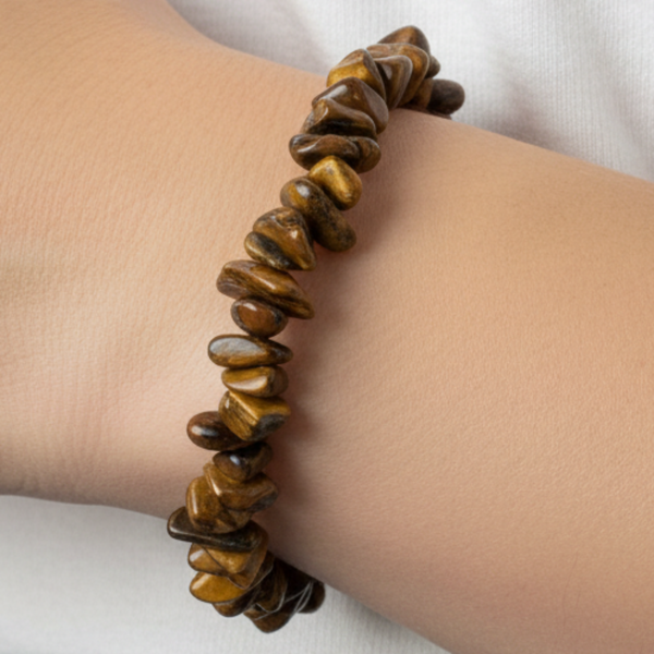 Tiger's Eye Bracelet Jeans White Background
