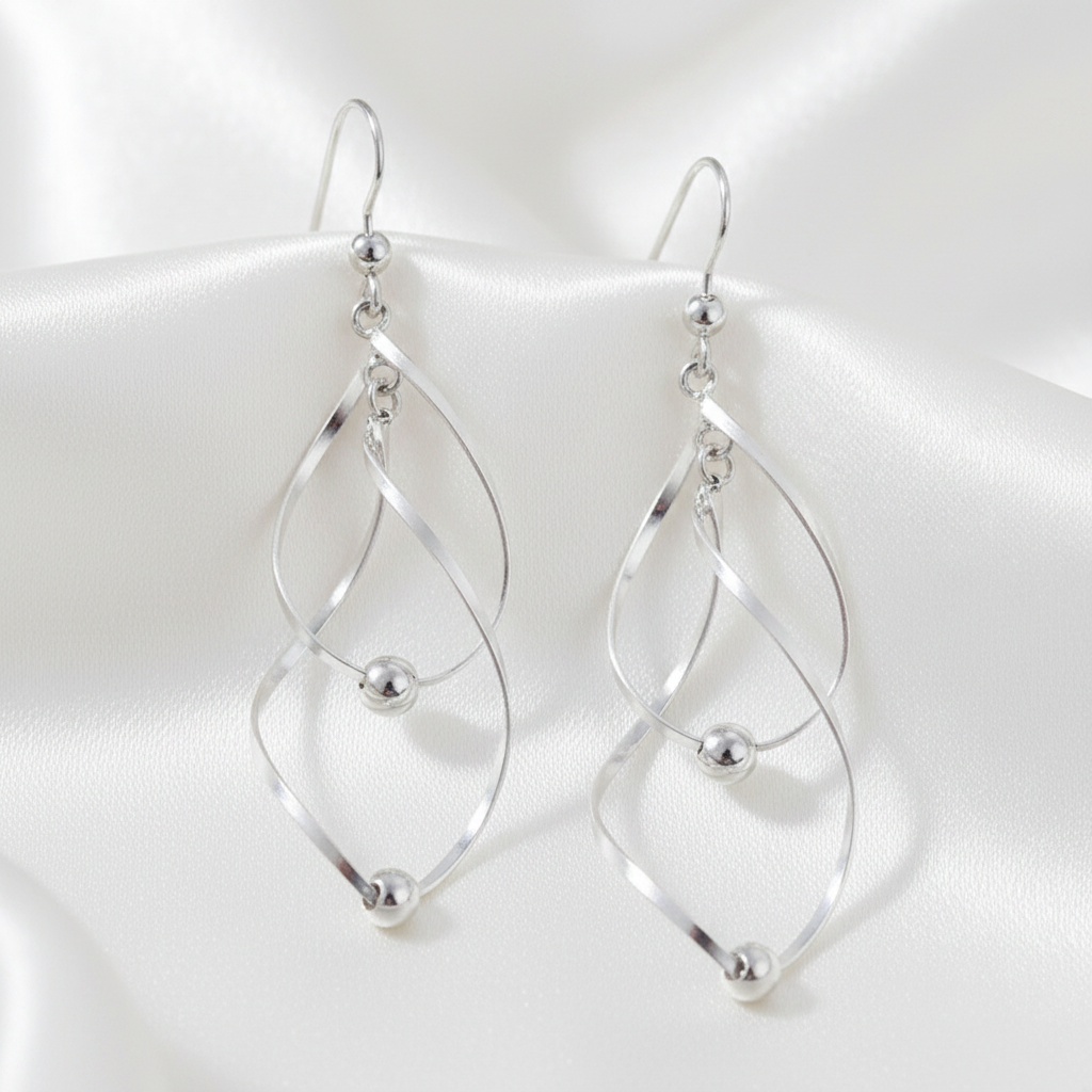 Twisted earrings - satinado claro
