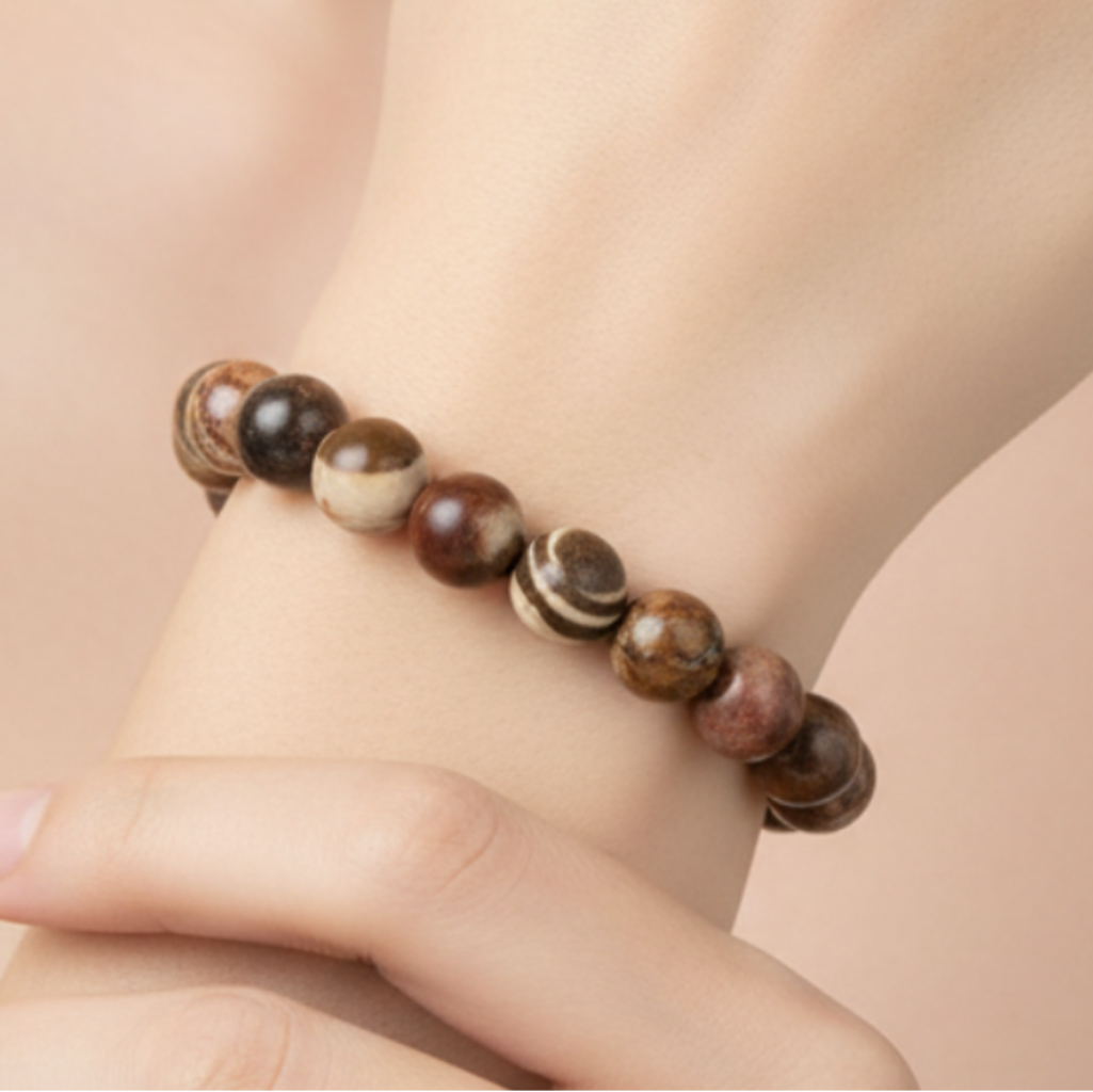 Zebra jasper bracelet with model clean