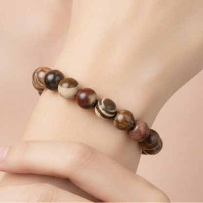 Zebra jasper bracelet with model clean